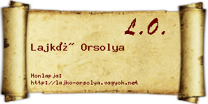 Lajkó Orsolya névjegykártya
